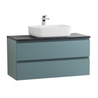 Тумба под раковину со столешницей BelBagno Kraft 100 подвесная, матовая голубая, столешница kep-100-mno