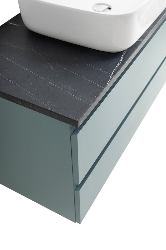 Тумба под раковину со столешницей BelBagno Kraft 100 подвесная, матовая голубая, столешница kep-100-mno