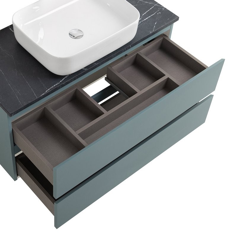 Тумба под раковину со столешницей BelBagno Kraft 100 подвесная, матовая голубая, столешница kep-100-mno