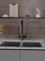 Смеситель для кухни Agger Elegant A3230344 с гибким изливом, черный матовый
