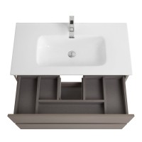 Тумба с раковиной BelBagno Kraft 90 подвесная, матовая бежевая, раковина bb900etl