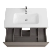 Тумба с раковиной BelBagno Kraft 90 подвесная, матовая бежевая, раковина bb900etl