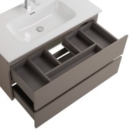 Тумба с раковиной BelBagno Kraft 90 подвесная, матовая бежевая, раковина bb900etl