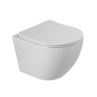 Унитаз подвесной BelBagno Sfera-Tor BB046CH-TOR/SC безободковый, с микролифтом, смыв торнадо, белый глянцевый