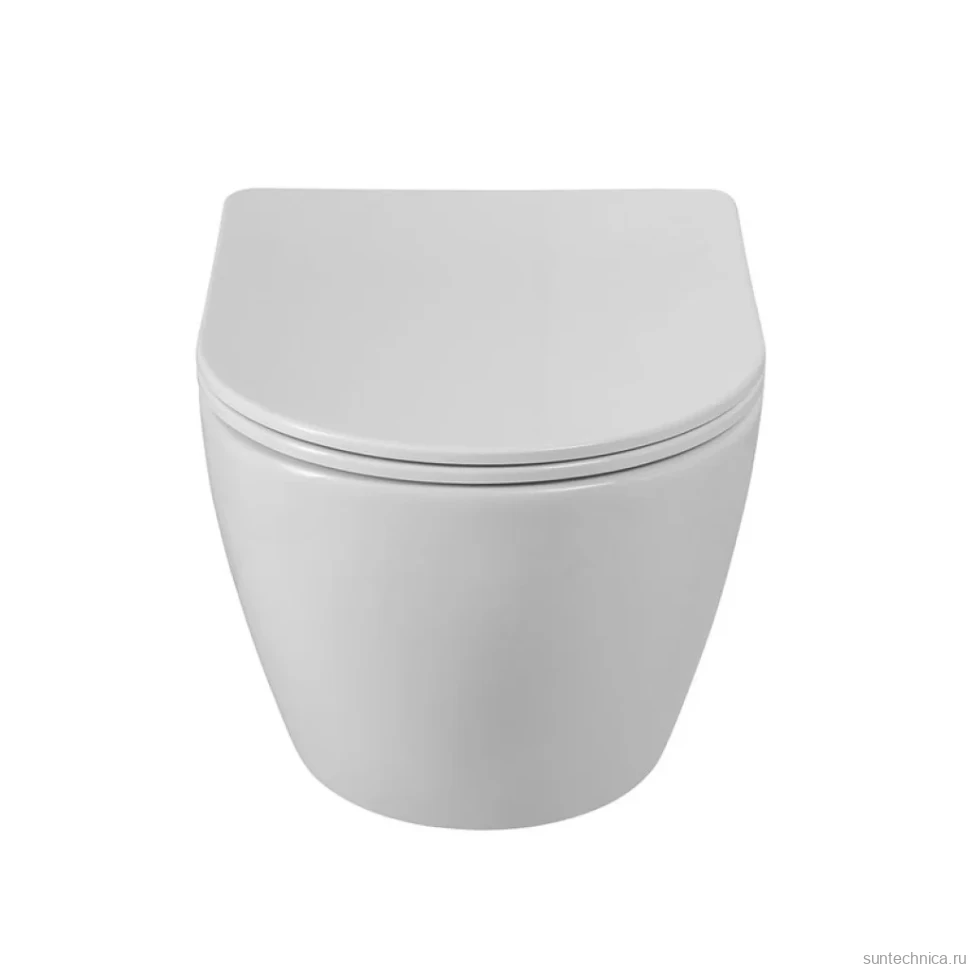 Унитаз подвесной BelBagno Sfera-Tor BB046CH-TOR/SC безободковый, с микролифтом, смыв торнадо, белый глянцевый