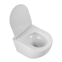 Унитаз подвесной BelBagno Sfera-Tor BB046CH-TOR/SC безободковый, с микролифтом, смыв торнадо, белый глянцевый