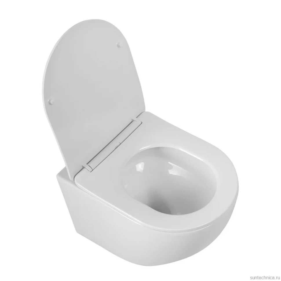 Унитаз подвесной BelBagno Sfera-Tor BB046CH-TOR/SC безободковый, с микролифтом, смыв торнадо, белый глянцевый