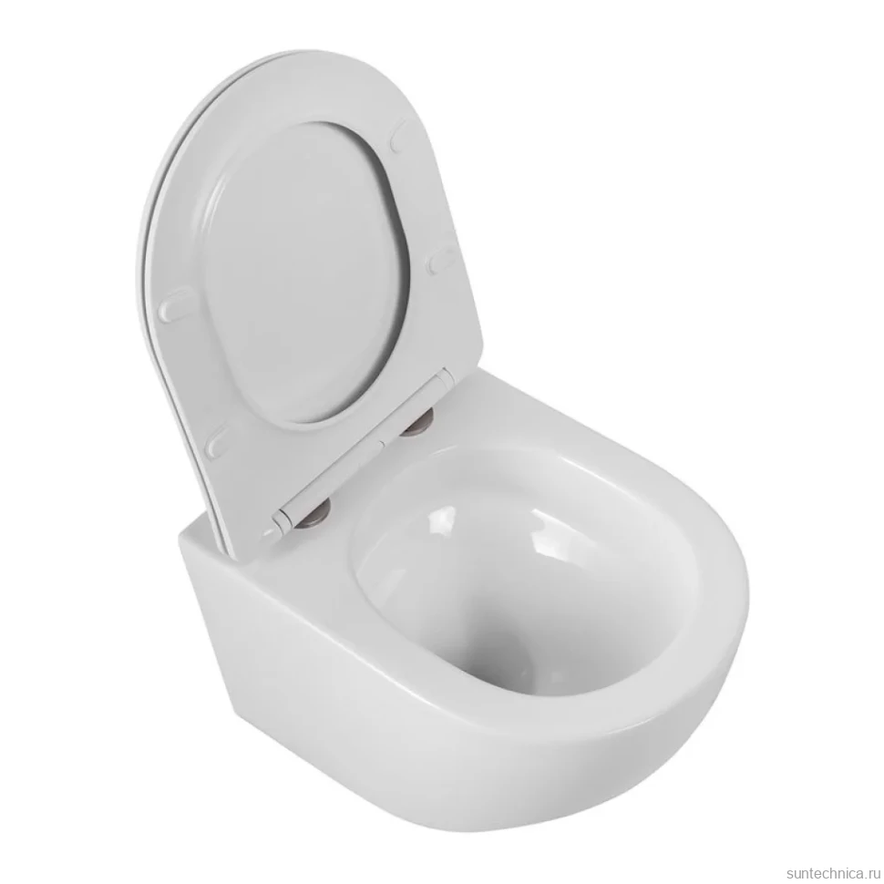 Унитаз подвесной BelBagno Sfera-Tor BB046CH-TOR/SC безободковый, с микролифтом, смыв торнадо, белый глянцевый