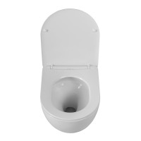 Унитаз подвесной BelBagno Sfera-Tor BB046CH-TOR/SC безободковый, с микролифтом, смыв торнадо, белый глянцевый