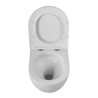 Унитаз подвесной BelBagno Sfera-Tor BB046CH-TOR/SC безободковый, с микролифтом, смыв торнадо, белый глянцевый