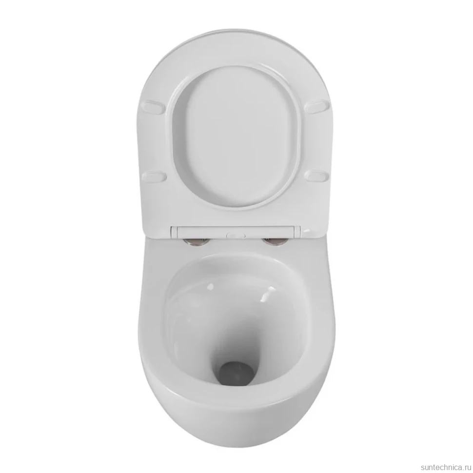 Унитаз подвесной BelBagno Sfera-Tor BB046CH-TOR/SC безободковый, с микролифтом, смыв торнадо, белый глянцевый