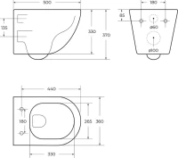 Унитаз подвесной BelBagno Sfera-Tor BB046CH-TOR/SC безободковый, с микролифтом, смыв торнадо, белый глянцевый
