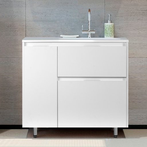 Тумба под раковину Style Line Барселона 90 Люкс Plus R, с бельевой корзиной