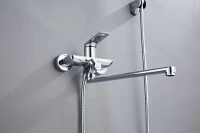 Смеситель с длинным изливом для ванны Haiba HB22816 хром Смеситель с длинным изливом для ванны Haiba HB22816 хром