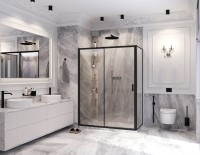 Душевой уголок Ambassador Forsa 17021221AB-120AB 150х120 см, профиль черный, стекло прозрачное