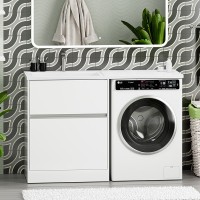 Тумба под раковину без столешницы Misty Ингрид 70 напольная, под стиральную машину, белая