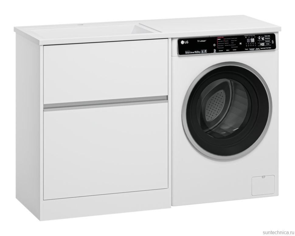 Тумба под раковину без столешницы Misty Ингрид 70 напольная, под стиральную машину, белая