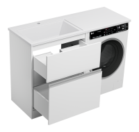 Тумба под раковину без столешницы Misty Ингрид 70 напольная, под стиральную машину, белая