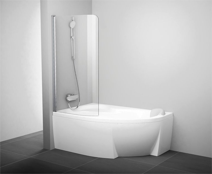 Шторка на ванну Ravak Rosa CVSK1 140/150 L Transparent, профиль блестящий