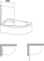 Шторка на ванну Ravak Rosa CVSK1 140/150 L Transparent, профиль блестящий