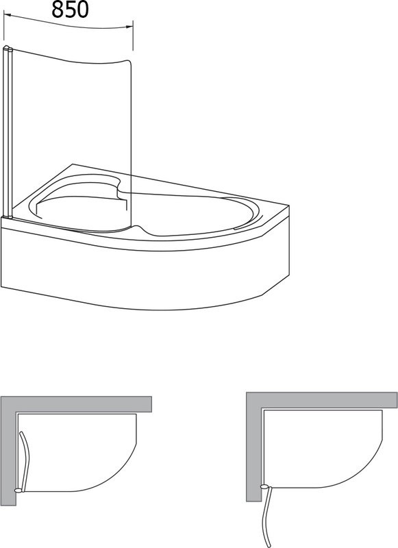 Шторка на ванну Ravak Rosa CVSK1 140/150 L Transparent, профиль блестящий