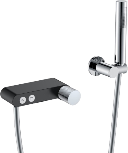 Смеситель для ванны с душем Boheme Stick 123-BCR.2 black touch chrome