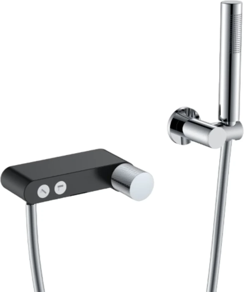 Смеситель для ванны с душем Boheme Stick 123-BCR.2 black touch chrome