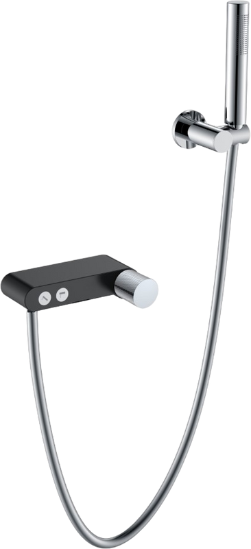 Смеситель для ванны с душем Boheme Stick 123-BCR.2 black touch chrome