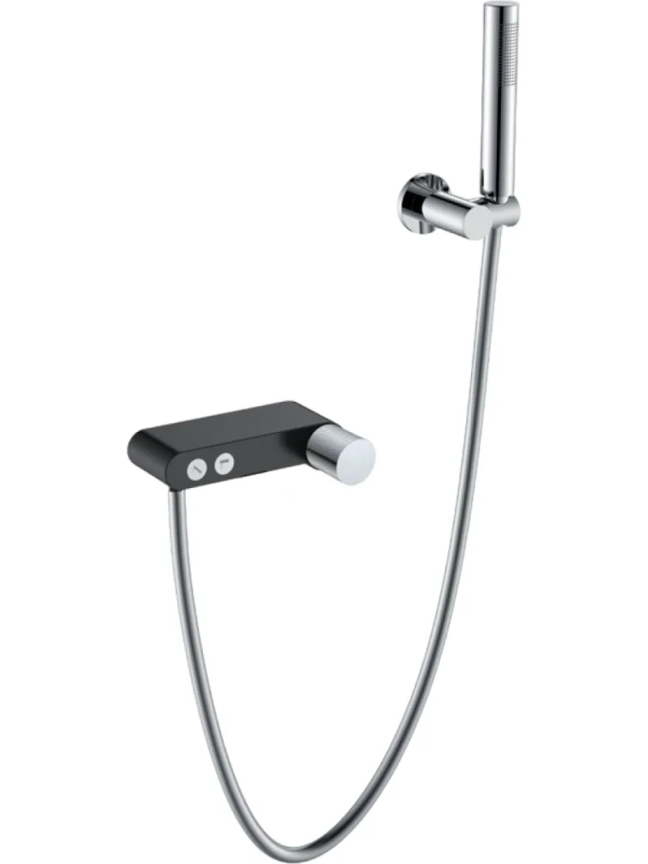 Смеситель для ванны с душем Boheme Stick 123-BCR.2 black touch chrome