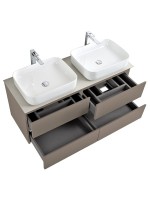 Тумба под раковину со столешницей BelBagno Kraft 120 подвесная, матовая бежевая, столешница kep-120-2-cem, для двоих