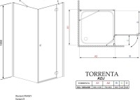 Душевой уголок Radaway Torrenta KDJ 100x80 прозрачное стекло R