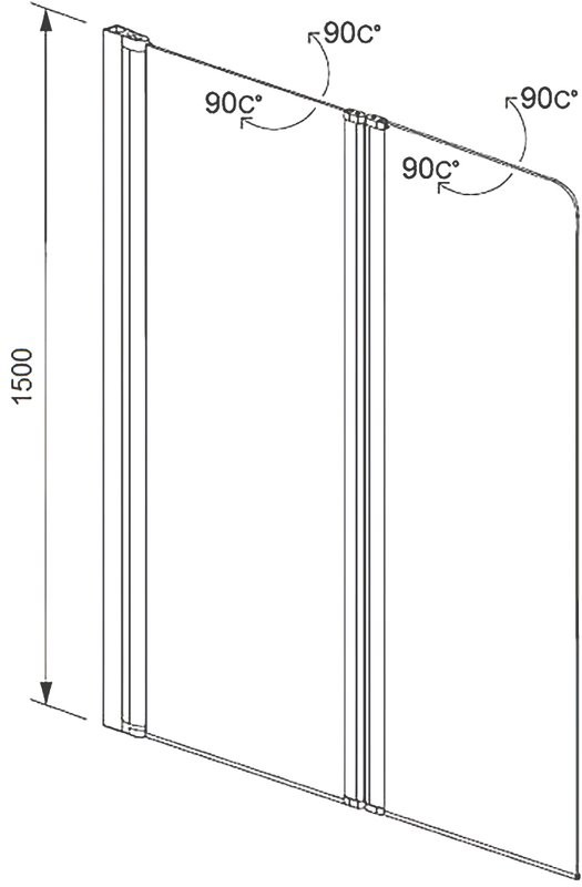 Шторка на ванну AQUATEK AQ DEL SBA 10015CH 100х150 см