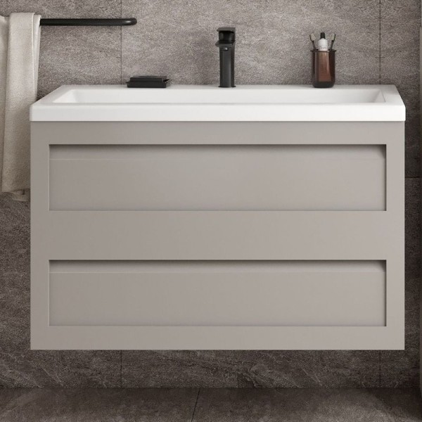 Тумба под раковину Art&Max Platino 90, подвесная, светло-серая матовая