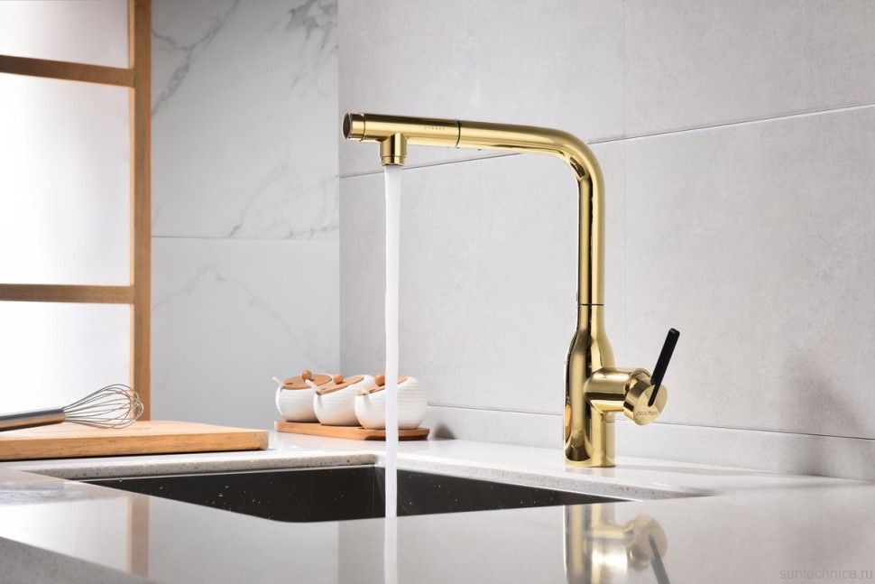 Смеситель для кухни Paulmark Viper Vi213105-G золото