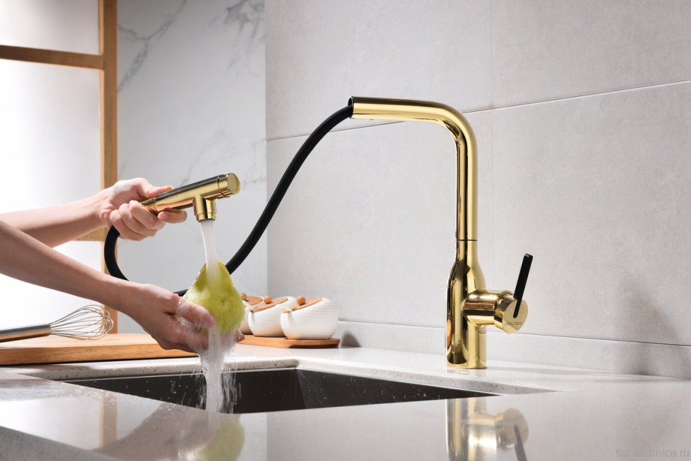 Смеситель для кухни Paulmark Viper Vi213105-G золото