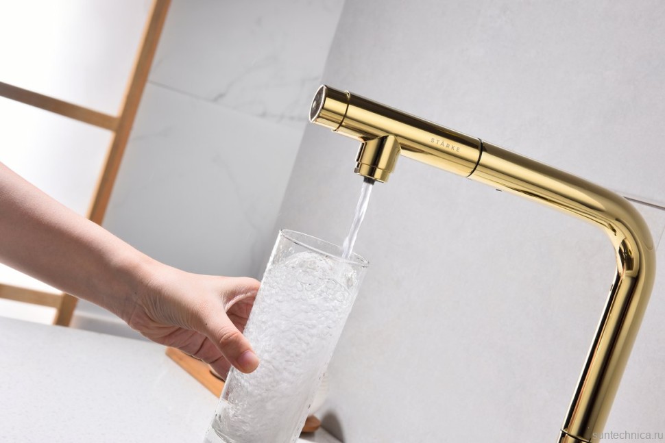 Смеситель для кухни Paulmark Viper Vi213105-G золото