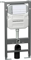Комплект Унитаз подвесной Ceramicanova Metric CN3007 безободковый, с микролифтом + Инсталляция Envision CN1002W + Кнопка Flat, белая