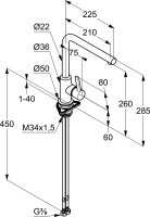 Смеситель для кухни Kludi L-ine S 408033975 черный