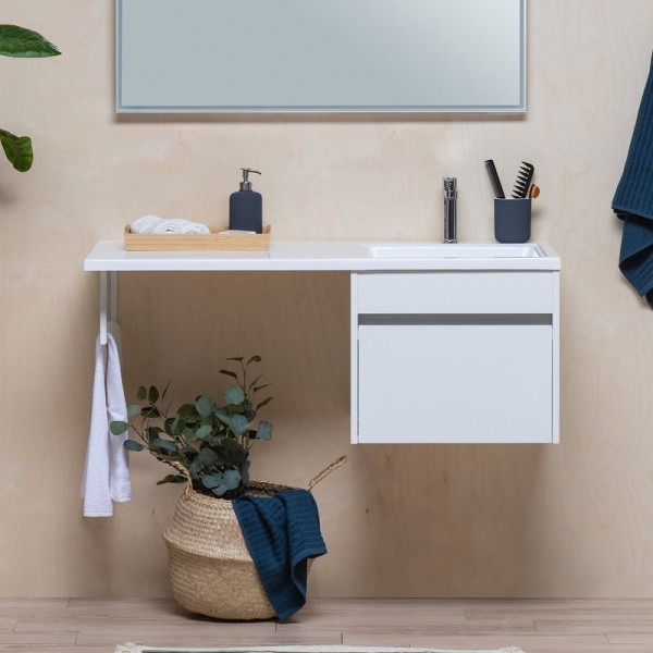 Тумба с раковиной Aquanet Токио 48 1 ящик R