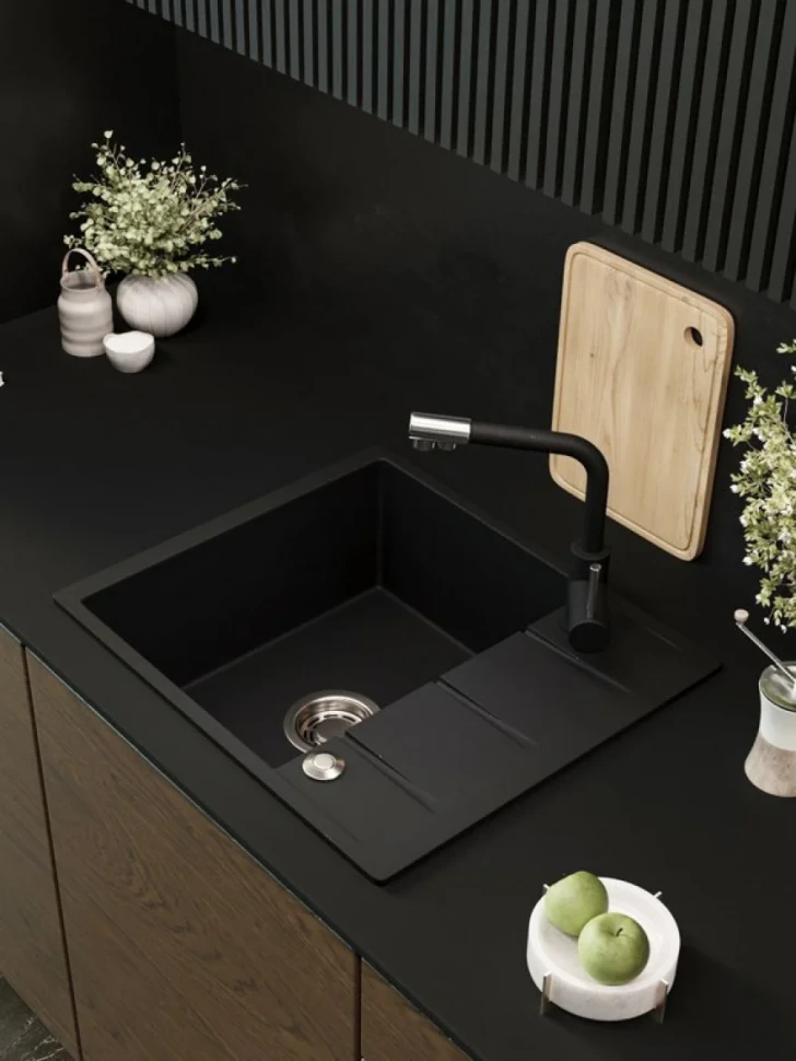 Мойка кухонная Emar Quartz EMQ-1580.Q Оникс