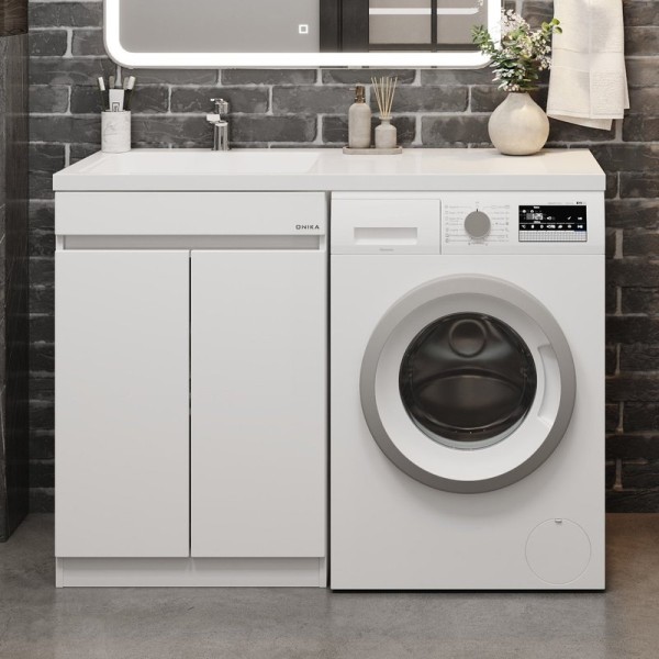 Тумба с раковиной Onika Милтон Нова 58, с дверцами, под стиральную машину, L