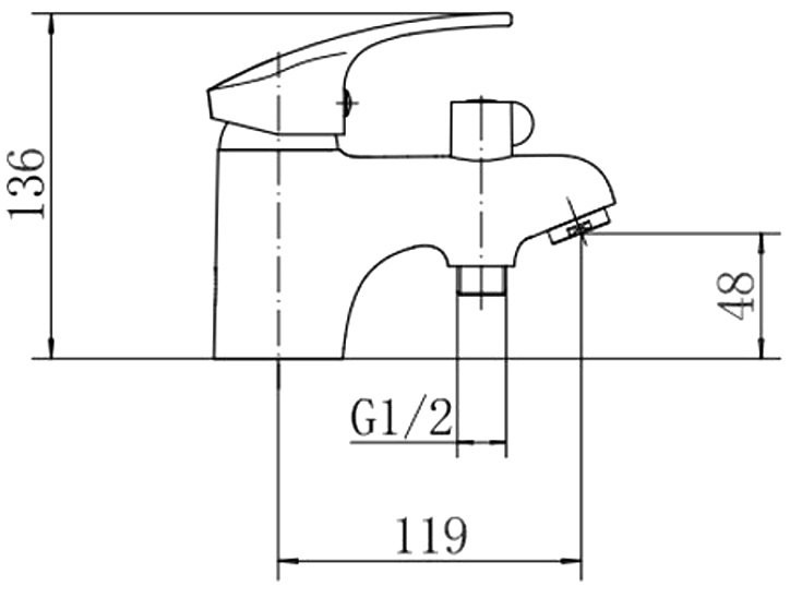 Смеситель на борт ванны Fashun A1221 хром