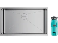 Комплект Мойка Omoikiri Taki 74-U/IF-IN нержавеющая сталь + Измельчитель Nagare slim 1250-AZ azur blue