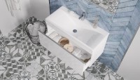 Тумба с раковиной Velvex Pulsus 100 белая