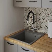 Мойка кухонная Domaci Римини DG 45-51-503 серая Мойка кухонная Domaci Римини DG 45-51-503 серая