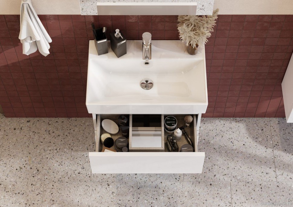 Тумба с раковиной Roca Oleta 60, белая матовая