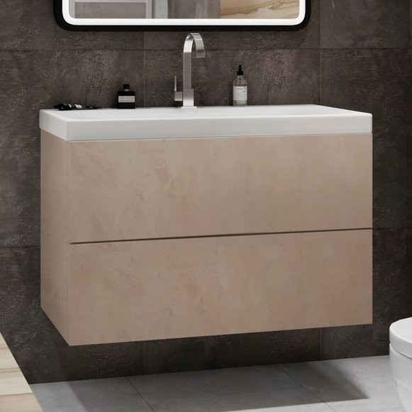 Тумба под раковину Art&Max Verona-Push 90 камень светлый