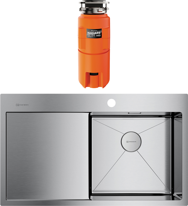 Комплект Мойка Omoikiri Akisame 86 R + Измельчитель Nagare slim 500