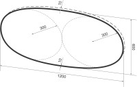Зеркало Wellsee 7 Rays’ Spectrum 120х60 черное матовое
