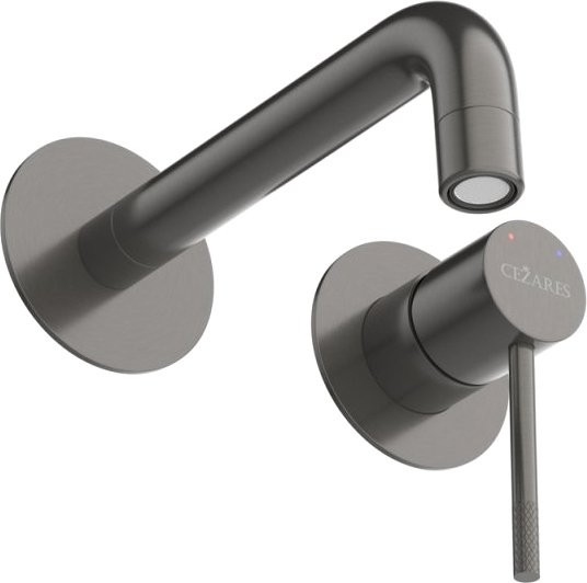 Смеситель для раковины Cezares Relax RELAX-BLI2-1 С ВНУТРЕННЕЙ ЧАСТЬЮ, оружейная сталь